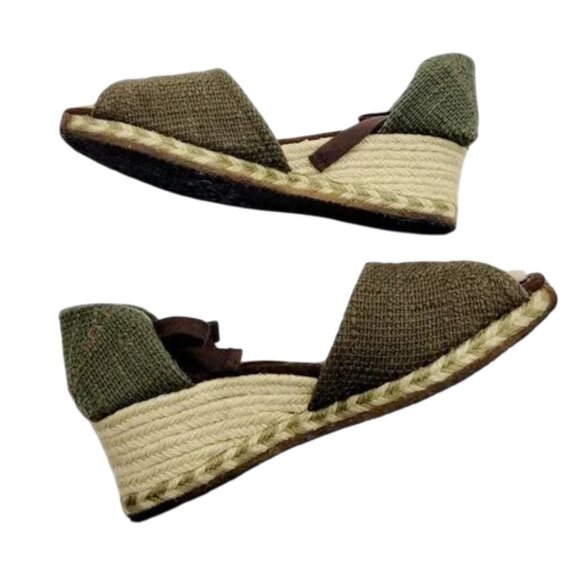 UGG Delmar Olive and Natural Jute Styling Espadrille Wedge, Size 7 - Picture 4 of 10